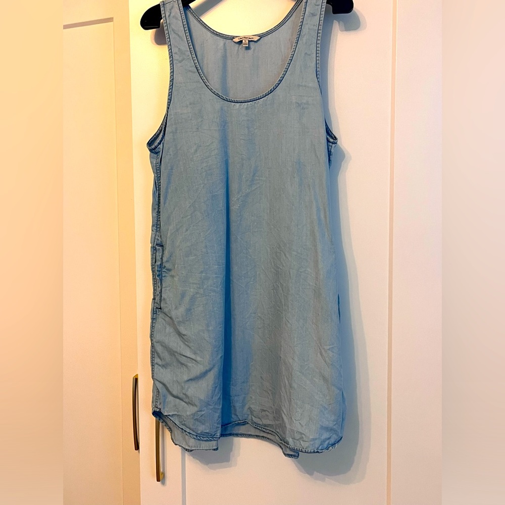 Calvin Klein Denim Sleeveless Tank Dress in Light Denim Wash size XL